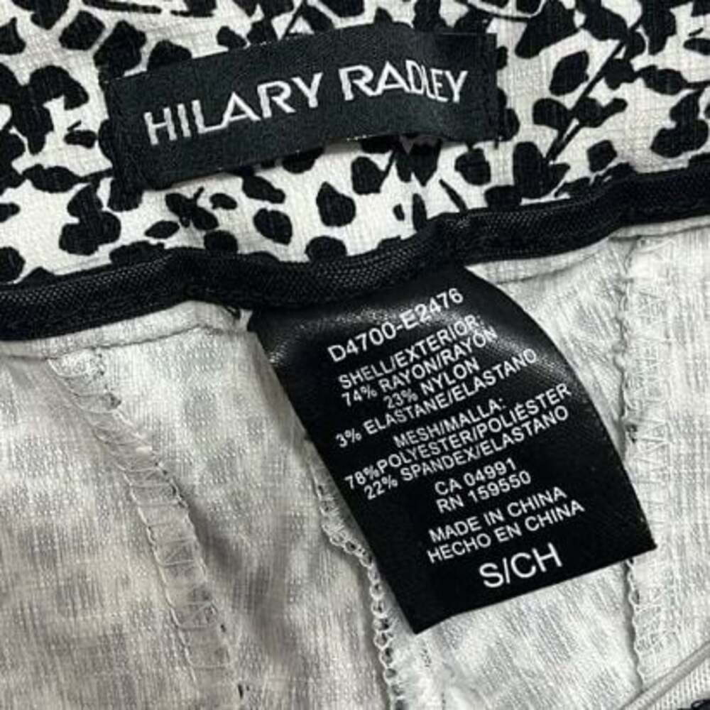 Ladies' Pull On Ankle Pants Print Size S Floral Black White Hilary Radley - Picture 4 of 8